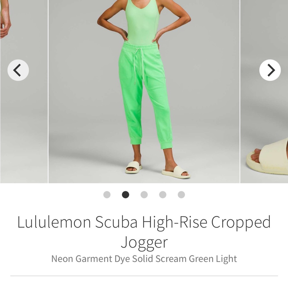 lululemon athletica Scuba High-Rise Cropped Jogger in Neon Green - NWOT